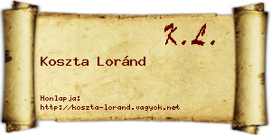 Koszta Loránd névjegykártya